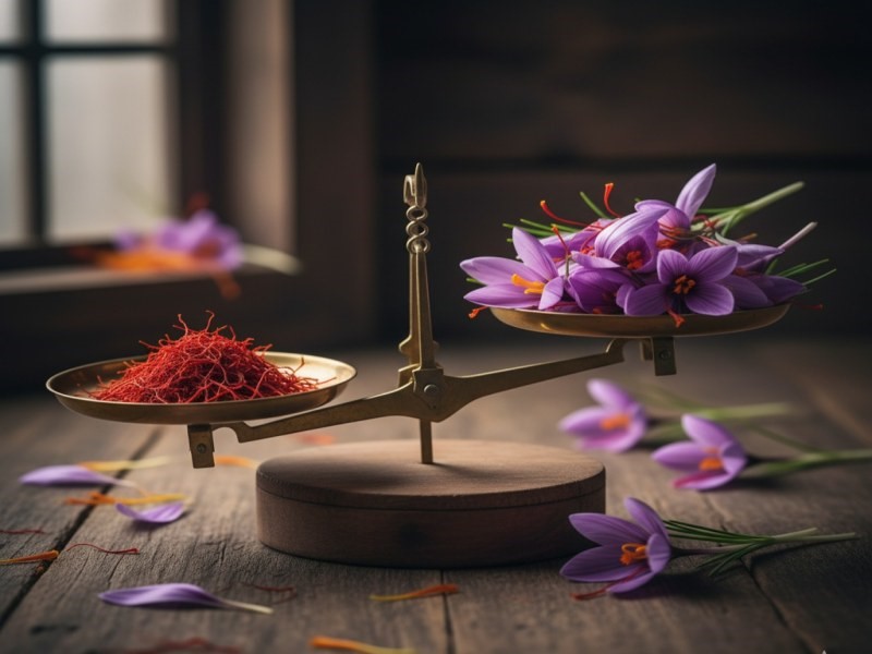 هر کیلو گل زعفران چند گرم زعفران خشک می‌دهد؟