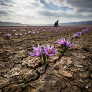 کشت زعفران در زمین دیم